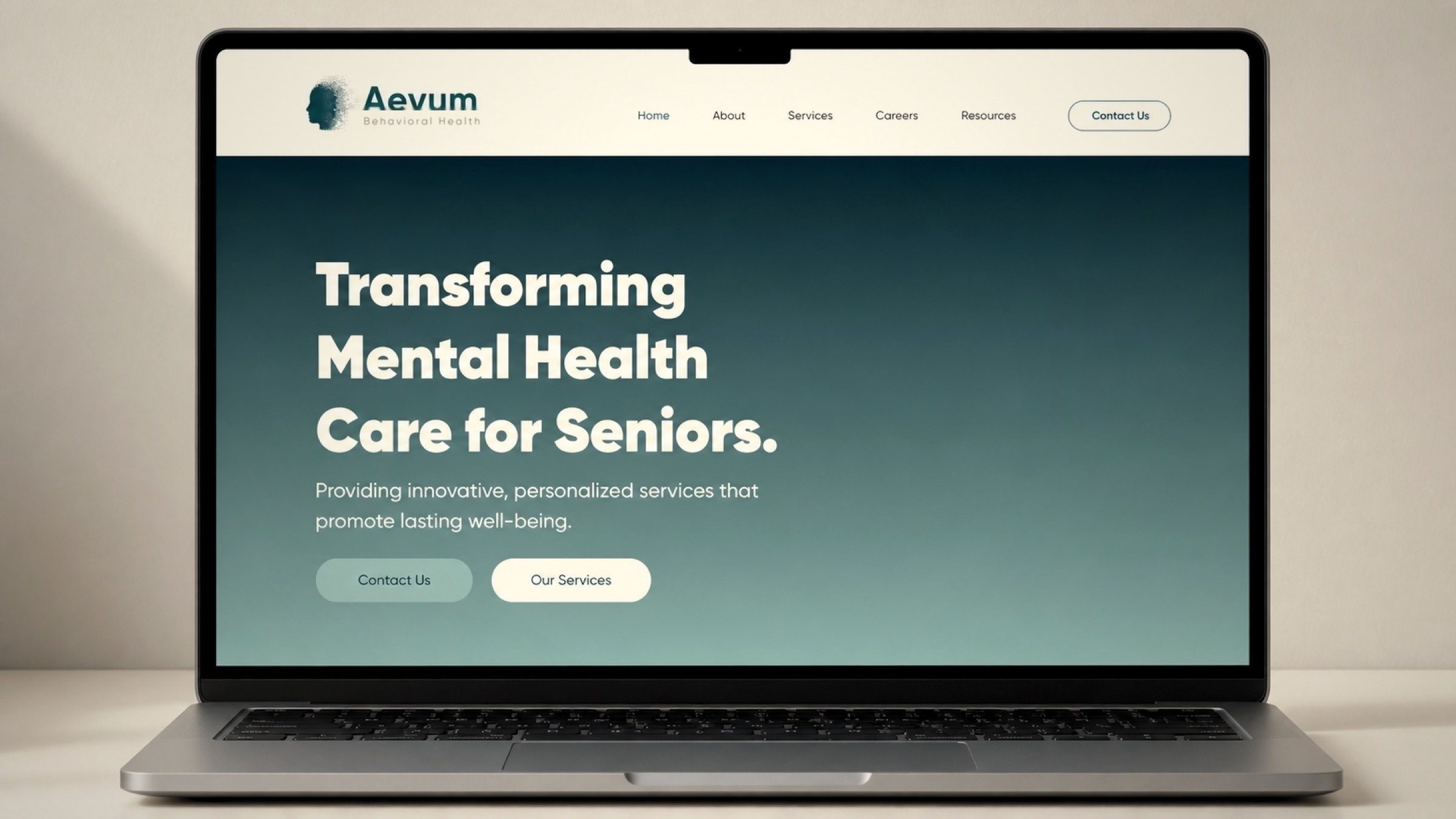 The homepage promise, verbatim — headline, subhead, and both CTAs exactly as they ship.