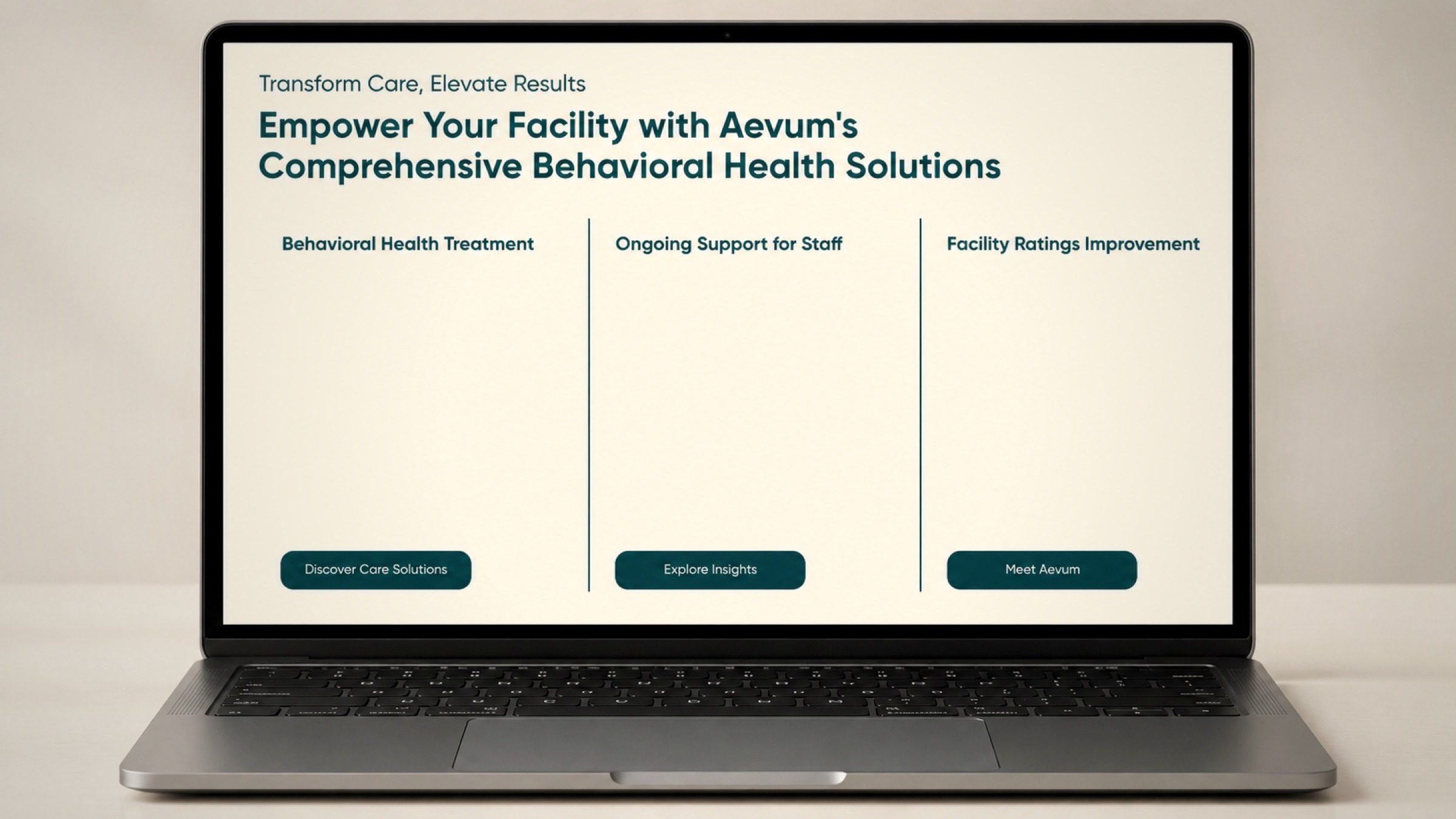 Three outcomes, three buttons — the site never makes a facility guess what happens next.
