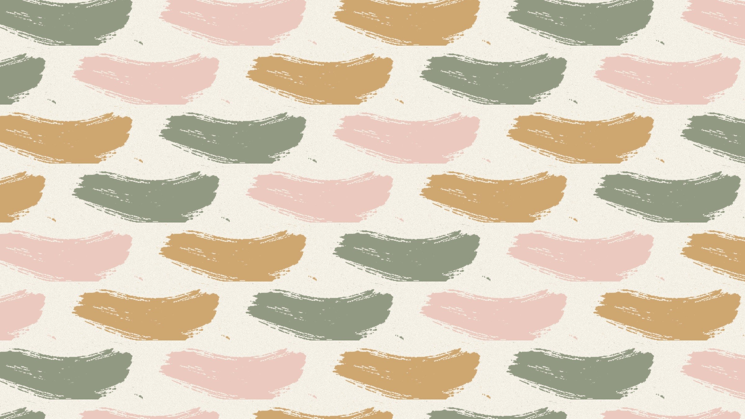The brand brushstroke as a repeat in sage, blush and gold.