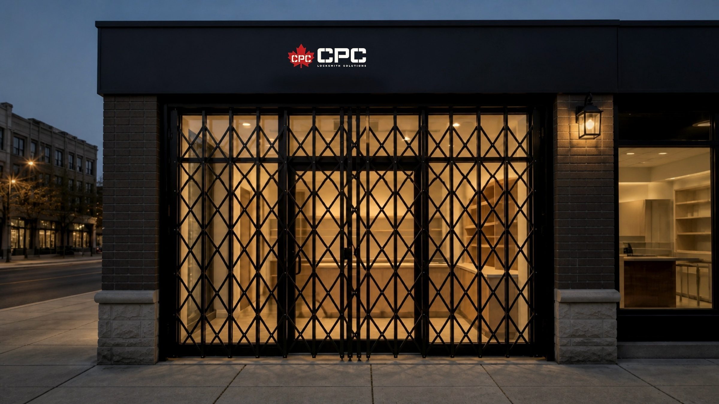 The lockup as fascia signage — the shop front wearing its own name.