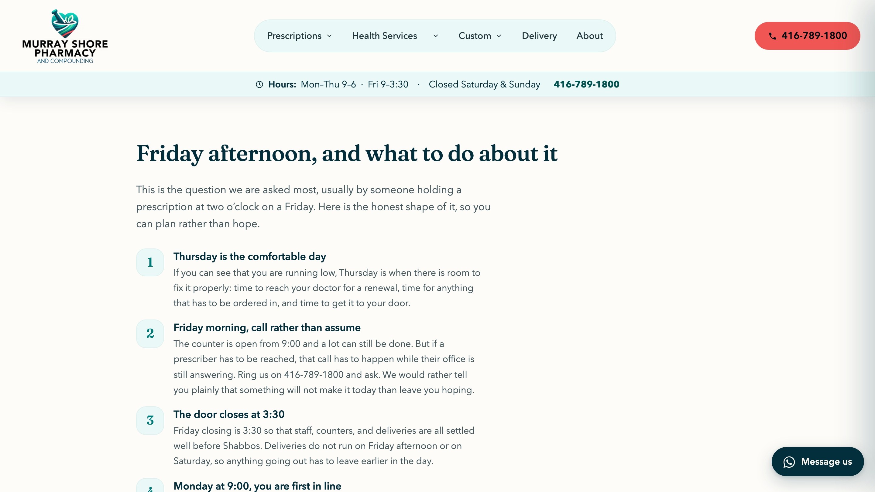 Murray Shore website, Friday afternoon, and what to do about it